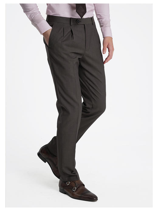 callisto松弛系列咖色绵羊毛西裤 商品图3