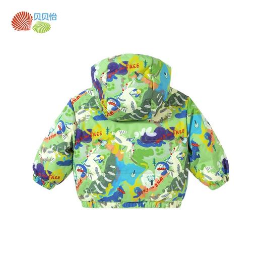 贝贝怡童装冬季款男童连帽个性印花羽绒外套小男孩保暖防风羽绒服234S3235 商品图7