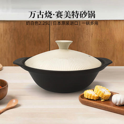 【特惠5折清货】日本万古烧直火锅汤锅陶锅砂锅炖锅煲仔饭米饭炖汤9号225ml 商品图0
