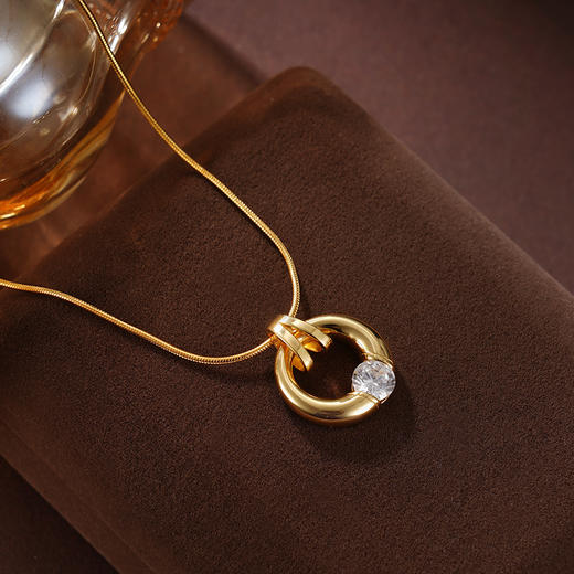 子佩集S925银【微凉晨光】项链纯银【AE00359】原创2镀金平安扣2501 商品图1