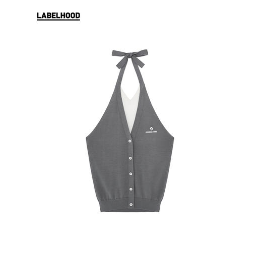 【SHUSHUTONG】蕾虎时尚拼色挂脖针织上衣2025春夏新款女装上衣 商品图2