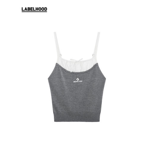 【SHUSHUTONG】蕾虎时尚针织拼接吊带上衣2025春夏新款女装上衣 商品图2