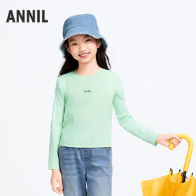 女童圆领长袖针织衫春季新款安奈儿童装实体店同款AG511570