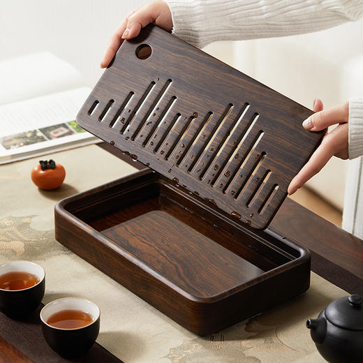 初心| 全黑檀墨峰茶盘 商品图3