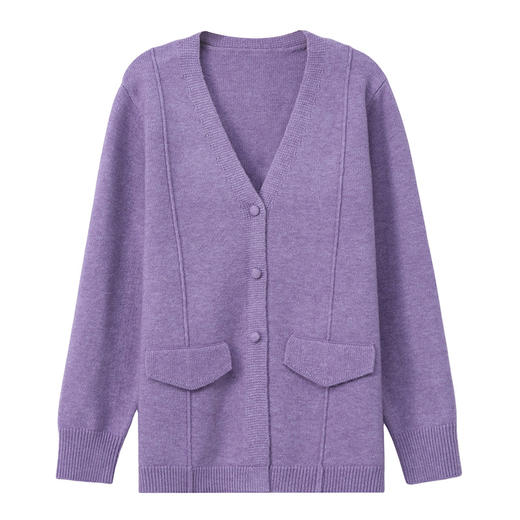 雀说毛衣外套女新款v领针织开衫春秋外穿时尚气质上衣AL6056 商品图4