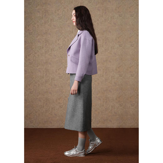 【100%绵羊毛】乔万尼短外套新款100%绵羊毛小香风毛呢大衣EF4B136 商品图4