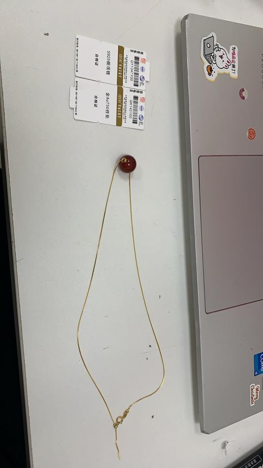 CKK142100	爱迪尔 【鸿运当头】18K金吊坠项链百搭锁骨链玛瑙珠路路通套链女 商品图3