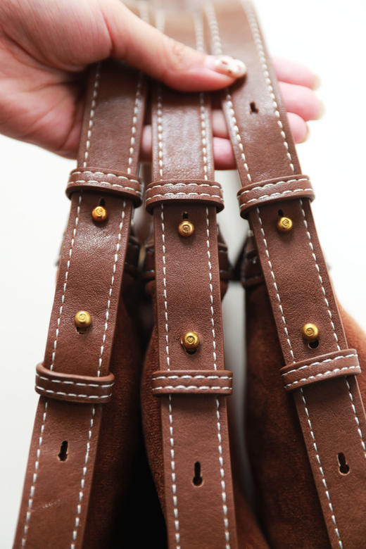 复古质感+时髦随性。头层牛皮棕色调首尔风氛围感腋下包包C011468 商品图12