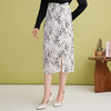 EITIE爱特爱扭结设计OL开叉包臀水墨印花过膝半身裙2025春季新款A2506505 商品缩略图2