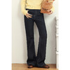 【严选】诗凡黎黑藏青微喇牛仔裤2025年春新款高腰显瘦百搭设计感休闲长裤7G2250131 商品缩略图2