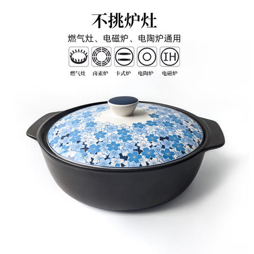 【样品特惠6.5折，无原包装】日本IH陶锅砂锅耐高温万古烧土锅3.2升（电磁炉可用） 商品图3
