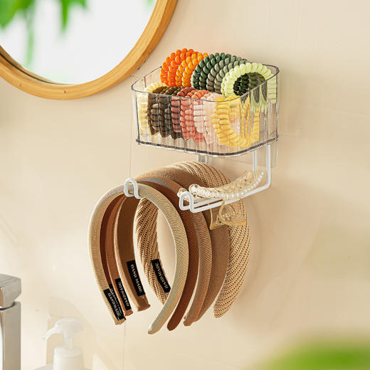 【壁挂衣架收纳架，衣架衣夹有序规整】纳川晾衣架衣夹收纳架神器 多用免打孔壁挂式收纳架 杂物整理收纳盒-QQ 商品图0