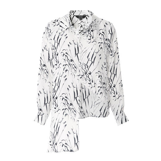 EITIE爱特爱宽松不对称设计水墨印花显瘦通勤衬衫上衣2025春新款A2513505 商品图5