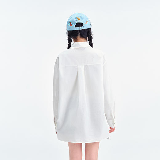 笛莎Deesha青少年女童衬衫2025春季女童刺绣翻领棉布衬衫 商品图4