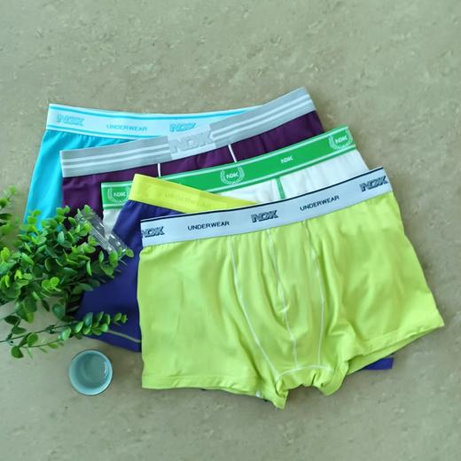 NM21542/215398/21536 【1条】男士明筋时尚字母撞色莫代尔平角内裤 商品图0