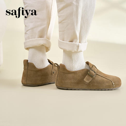 Safiya/索菲娅2025春新款复古勃肯鞋深口懒人软底单鞋SFD1112231 商品图2