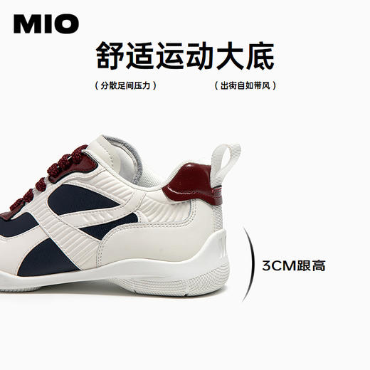 MIO米奥时尚拼色圆头系带德训鞋街头风轻便休闲女鞋M251566911 商品图4
