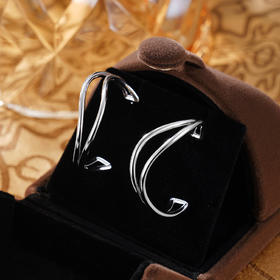 子佩集S925银【柔畔】耳钉纯银【AJ01023】原创2半环扣环耳圈2501