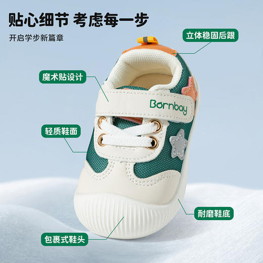 贝贝怡2025春秋新款男女宝宝学步鞋中小童软底休闲鞋网眼透气包头鞋ZB1EX010 商品图9