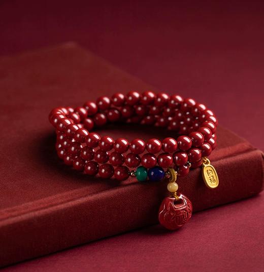 福字朱砂多圈手链6mm三圈 商品图3