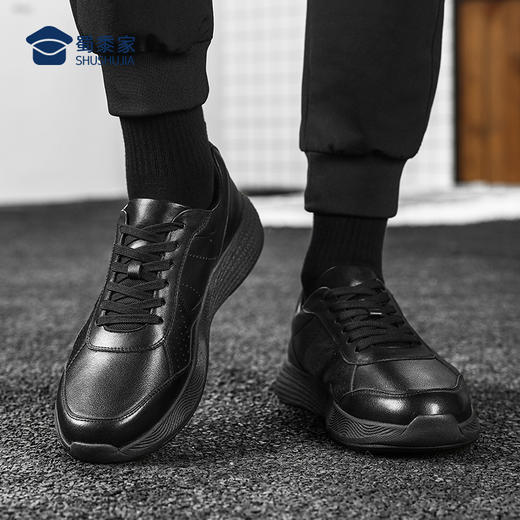 【实付满399送保温杯】【实付满399送保温杯】【轻便系带通勤运动皮鞋】透气缓震牛皮皮鞋商务休闲通勤鞋XT503 商品图7