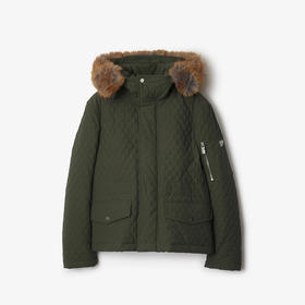 BURBERRY 巴宝莉 女士马术骑士徽标盾牌铭牌绗缝棉混纺棉服 绿色 8091555 C1173