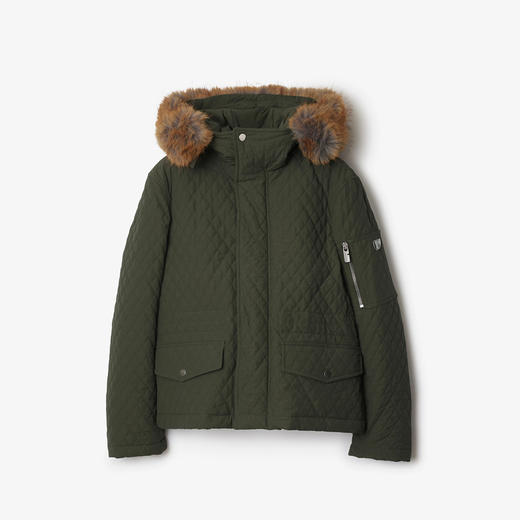 BURBERRY 巴宝莉 女士马术骑士徽标盾牌铭牌绗缝棉混纺棉服 绿色 8091555 C1173 商品图0