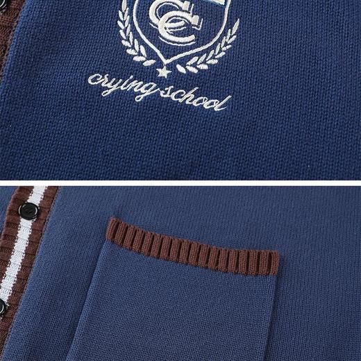 CryingCenter CCC藏青咖啡复古学院风开衫 哭喊中心 商品图3