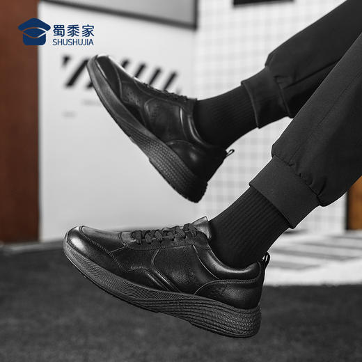 【实付满399送保温杯】【实付满399送保温杯】【轻便系带通勤运动皮鞋】透气缓震牛皮皮鞋商务休闲通勤鞋XT503 商品图13