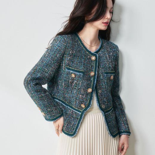 【高货sh】全新升级【铂金会员431/天猫579/差价148】(12455) 洛诗琳名媛修身粗花呢外套2025春季亮丝编织小香风外套 商品图3