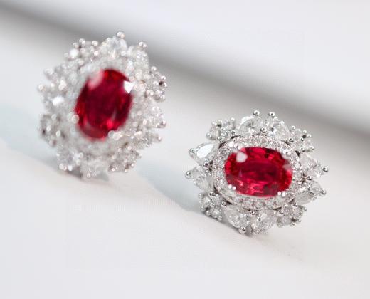 1.15ct刻面红宝石耳钉 商品图1