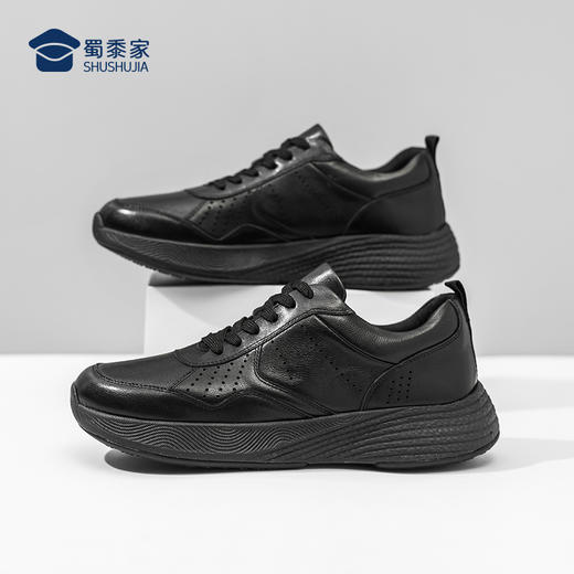 【实付满399送保温杯】【实付满399送保温杯】【轻便系带通勤运动皮鞋】透气缓震牛皮皮鞋商务休闲通勤鞋XT503 商品图10