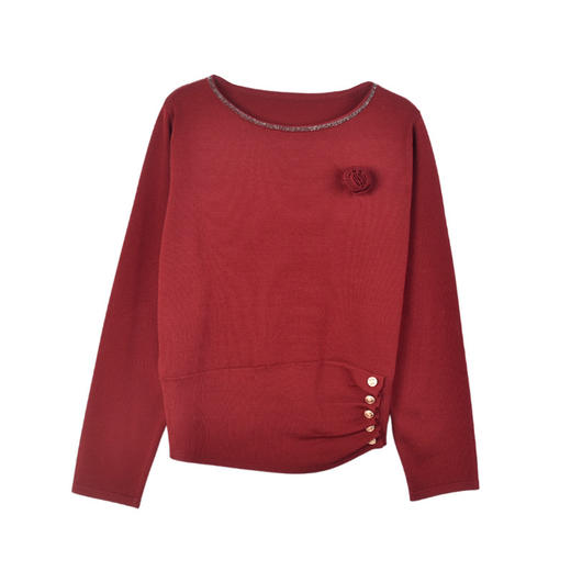 CC-NN-2501设计感时髦洋气宽松羊毛针织衫2025春秋新款纯色优雅百搭小众上衣 商品图4