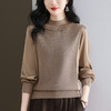 CC-89-528半高领长袖t恤女2025年宽松小衫薄款春装洋气宽松上衣针织衫 商品缩略图3