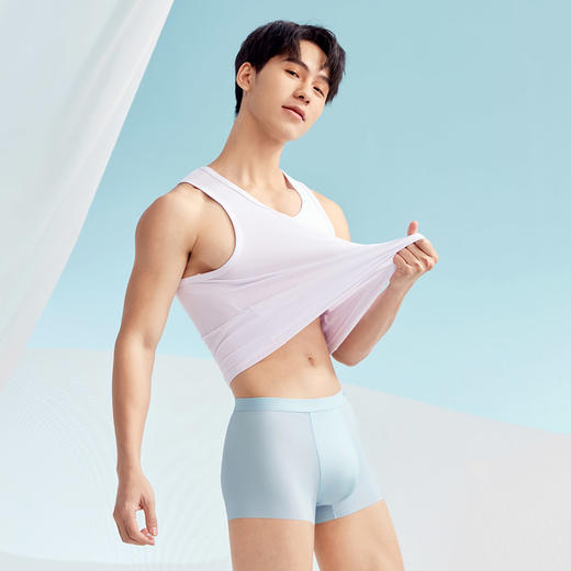 柒牌内裤男士夏季冰丝男生四角底裤头抗菌平角短裤衩三条装平角裤128F70310 商品图2