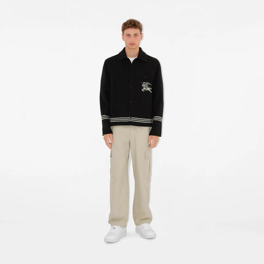 BURBERRY 巴宝莉 男士马术骑士徽标羊毛外套 黑色 8095244 C1166 商品图1