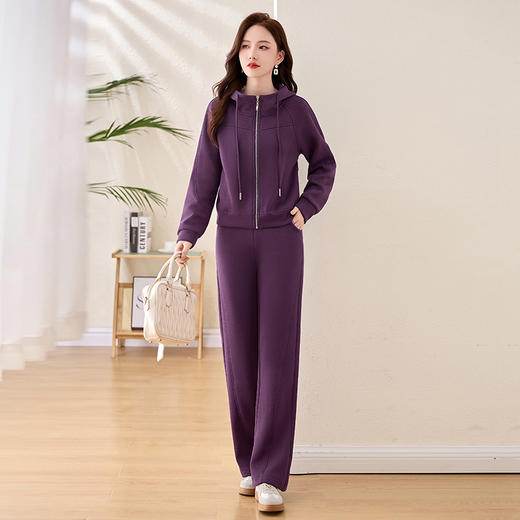 2025春季女装新款连帽外套+长裤两件套时尚休闲套装MYH137 商品图3