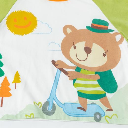 贝贝怡男童t恤长袖春季新款童趣卡通透气舒适休闲上衣ZB1ES018 商品图6