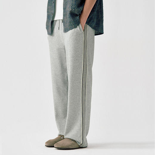 714street复古运动肌理感织带卫裤男2025春季新款质感直筒休闲裤 商品图1