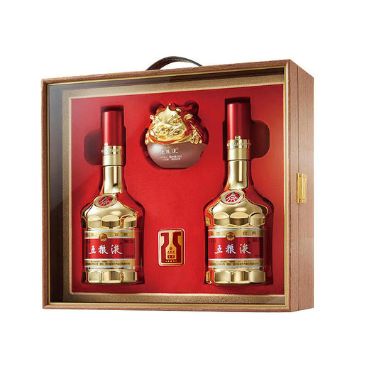 52度金装五粮液（双支装）500mlx2+100ml 礼盒装 商品图0