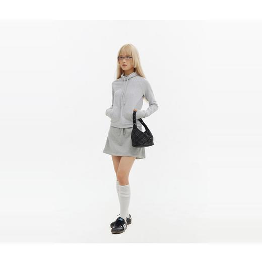 CryingCenter 黑色仿毛毡格纹手提斜挎包 哭喊中心 商品图1