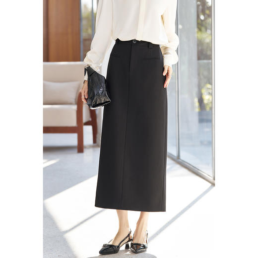 剩S 米思阳2025秋新品通勤优雅中长款直筒一步裙半身裙女5598 商品图2