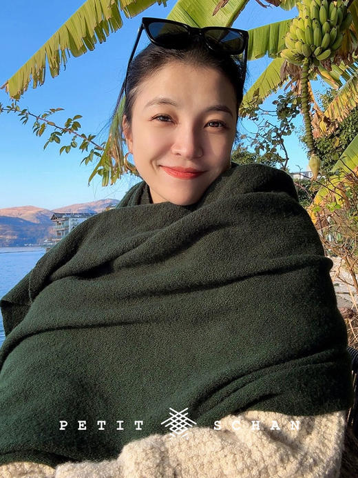 PETIT SCHAN小闪 ACC#014 sutra flag 经幡 骆驼绒山羊绒混纺手工染色大披肩/围巾 商品图0