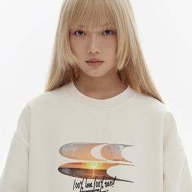 CryingCenter 黄昏海景果冻质感logo圆领加绒卫衣 哭喊中心