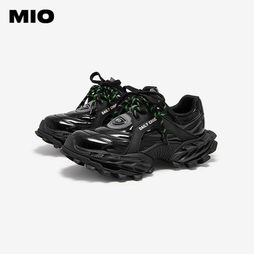 MIO米奥老爹鞋女春季新款机甲怪兽厚底增高漆皮时尚休闲单鞋M251586766 商品图2