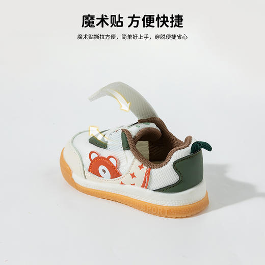 贝贝怡2025春季新款男女宝宝学步鞋中小童魔术贴防踢鞋萌娃软底童鞋ZB1EX023 商品图6