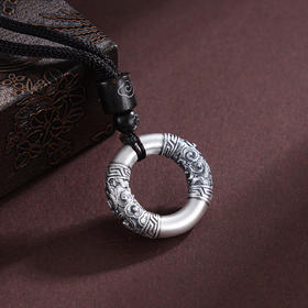 子佩集S999银【祥云覆海】套链纯银【E239】仿古平安扣项链2501