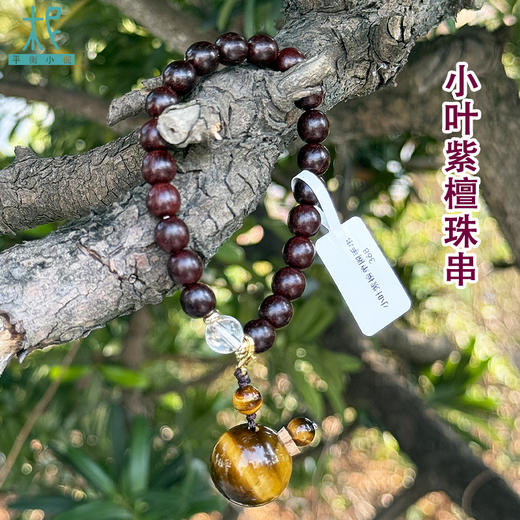 平衡小柅 小叶紫檀虎眼石单圈扩香手串/手链 商品图0