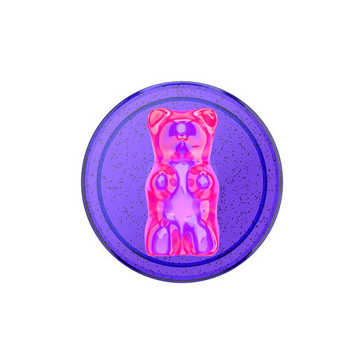 【POPGRIP泡泡骚】手机粘贴式气囊支架 Bonbon立体树脂系列 小熊硬糖·葡萄味 商品图1