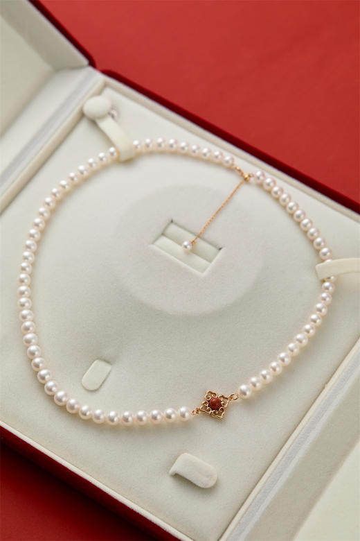 万事如意 四叶草（南红）珍珠项链 商品图7